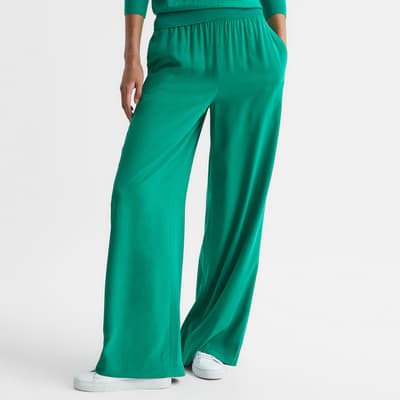 Green Jemma Silk Trousers