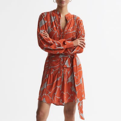 Orange Leopard Print Amie Dress
