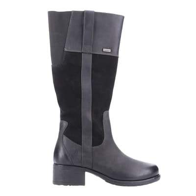 Black Samara Leather Long Boots