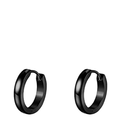 Black Plated Mini Hoop Earrings
