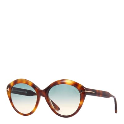 Women's Blonde Havana Brown/Blue Maxine Tom Ford Sunglasses 56mm