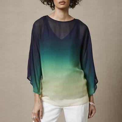 Multi Olivia Ombre Sheer Batwing Top