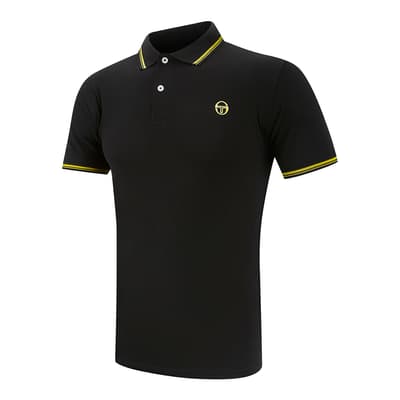 Black Sergio Tacchini Stripe Iconic Polo Shirt
