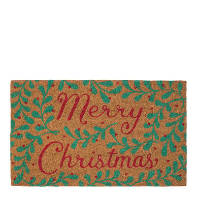 Merry Mistletoe Non Slip Coir Doormat