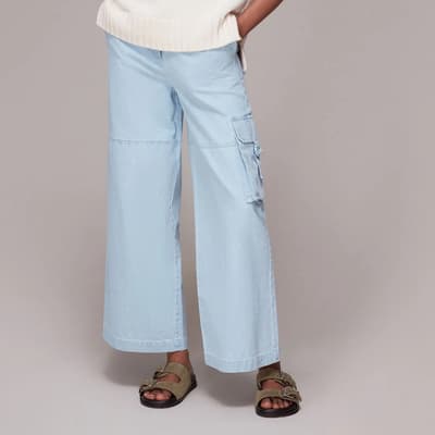 Light Blue Evie Cargo Style Trousers
