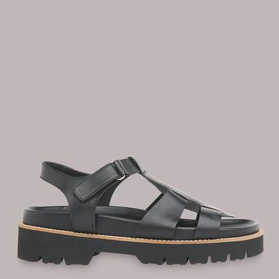 Black Khari Caged Leather Sandals