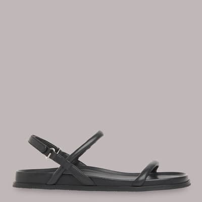 Black Shelby Padded Leather Sandals