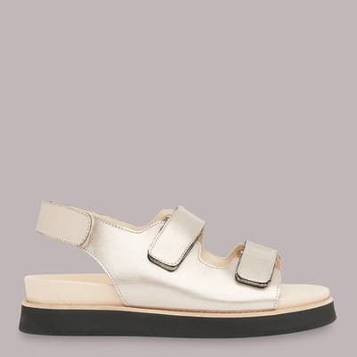Silver Rocco Velcro Leather Sandals