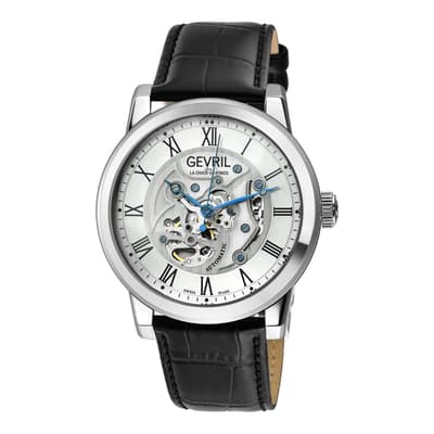 Men's Silver/Black Vanderbilt Swiss Watch 47mm