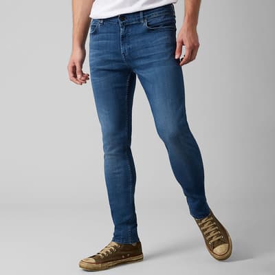 Mid Blue Ronnie Tapered Stretch Jeans