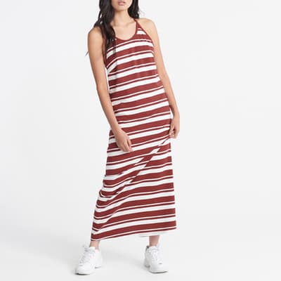 Rose Summer Stripe Maxi Dress