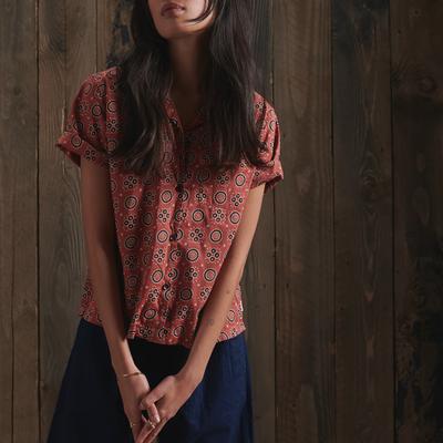 Rust Block Print Shirt