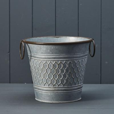 22cm Round Zinc Honeycomb Planter