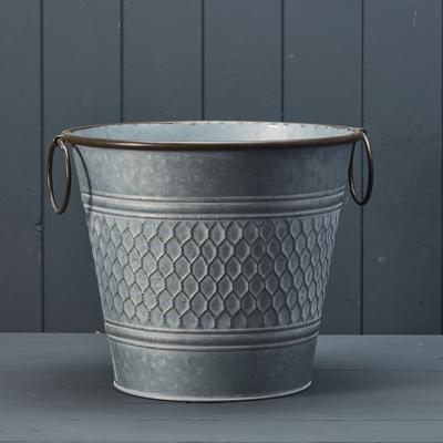 28cm Round Zinc Honeycomb Planter