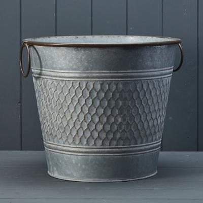 34cm Round Zinc Honeycomb Planter