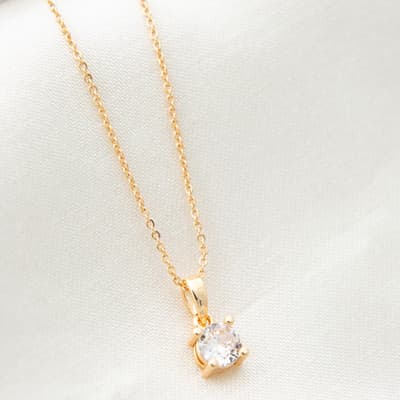 Yellow Gold Stone Pendant Necklace