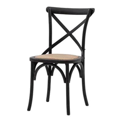 Agoura Chair Black/Rattan, Set of 2