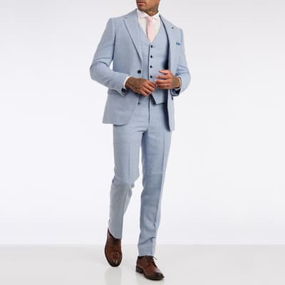 Sky Blue Ralph 3-Piece Wool Blend Suit