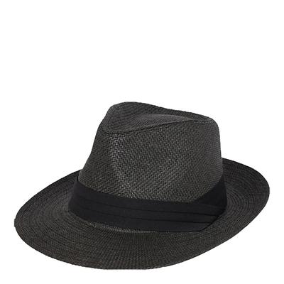 Black Straw Hat With Black Band
