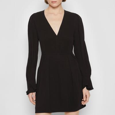 Black Deep V Mini Dress