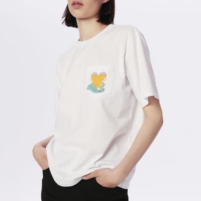 White Gemini Graphic Cotton T-Shirt