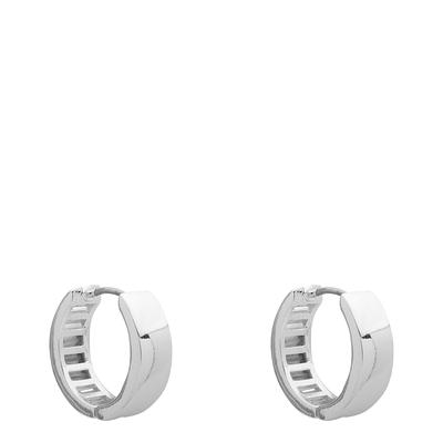 Silver Cz Huggie Earrings
