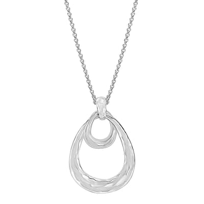 Sterling Silver Large Entwined Open Double Oval Pendant