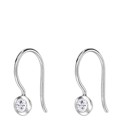 Sterling Silver White Sapphire Twinkle Drop Earrings