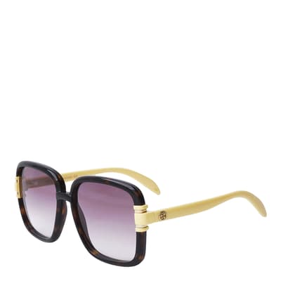 Women's Brown Havana/Purple Gucci Sunglasses 59mm