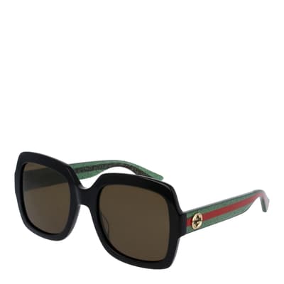 Women's Black/Brown Gucci Sunglasses 54mm