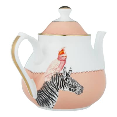 Zebra and Cockatoo Teapot
