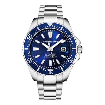 Men's Silver/Blue Depthmaster Quartz Diver Watch 42mm