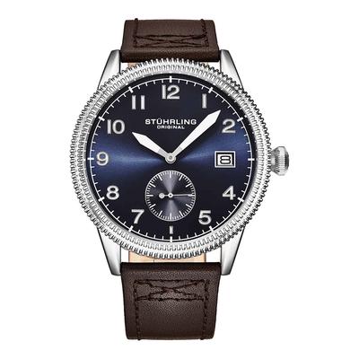 Men's Brown/Blue Wingman Quartz Aviator Watch 44mm