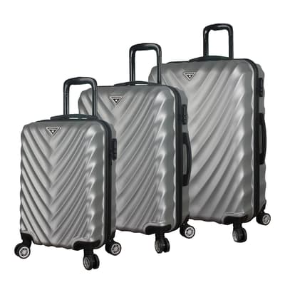 Grey Cabin/Medium And Large Directional Lined Suitcase (Set Of 3)