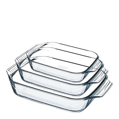 Set of 3 Borosilicate Glass Oven Dishes