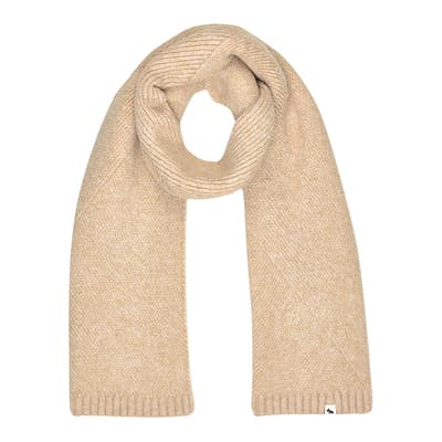 Light Beige Knitted Accessories Ribbed Scarf