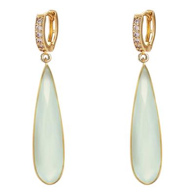 18K Chalcedony Drop Earrings