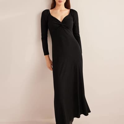 Black Sweetheart Jersey Midi Dress