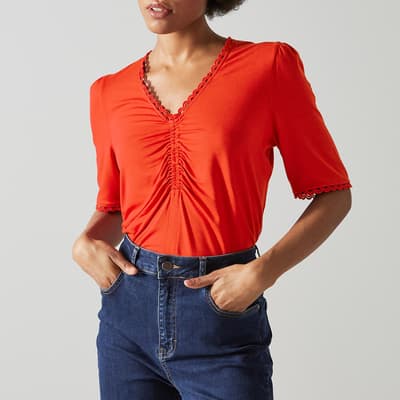 Tomato Red Sylvie Jersey Top