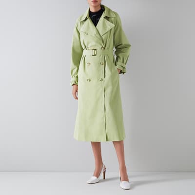 Mint Green Andie Cotton Blend Trench Coat