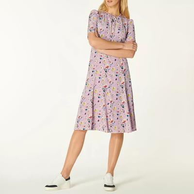 Purple Heather Montana Silk Floral Dress