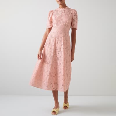 Pink Honor Cotton Midi Dress