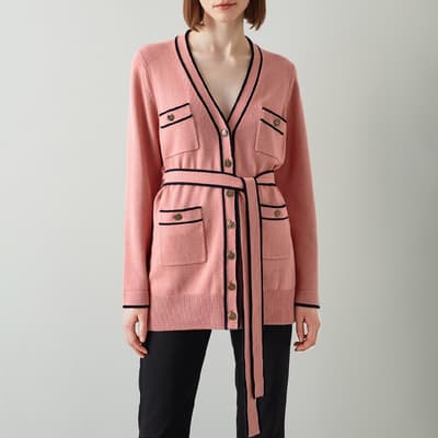 Pink Gaia Wool Blend Cardigan