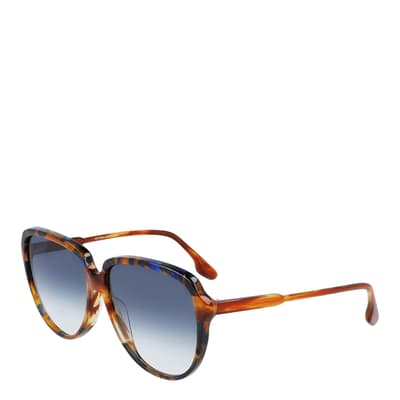 Women's Brown Havana/Blue Victoria Beckham Sunglasses 60mm