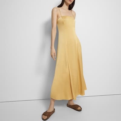 Yellow Flared Midi Dress