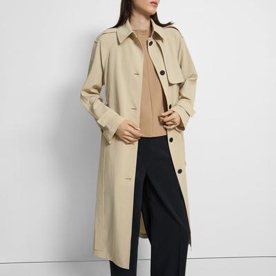 Camel Single Breasted Trench Coat