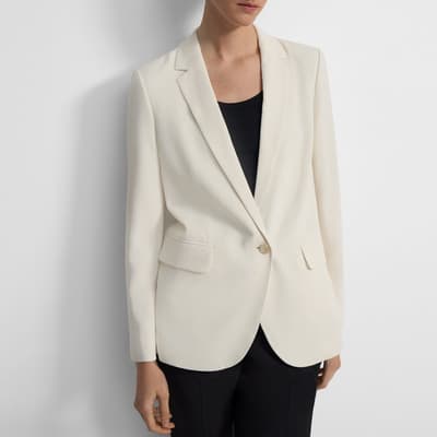 Ivory Casual Single Breasted Blazer