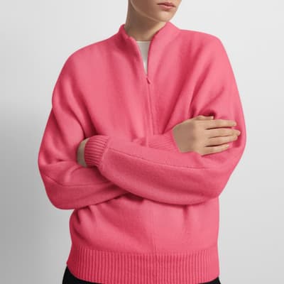Pink Half Zip Cashmere Jumper