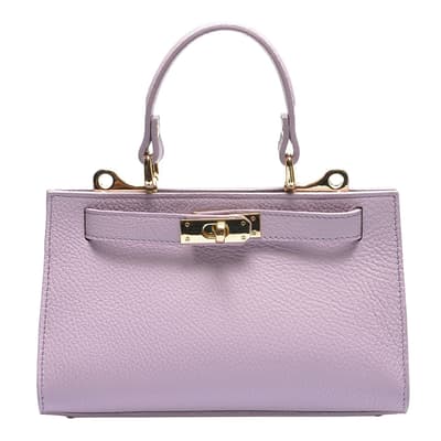 Lilac Leather Front Buckle Handbag