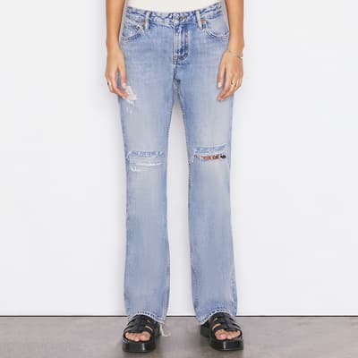 Light Blue Washed Low Boot Cut Jeans